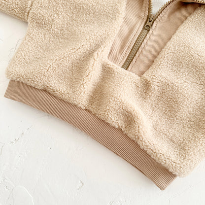 Rosy Fleece Half-Zip Baby Pullover