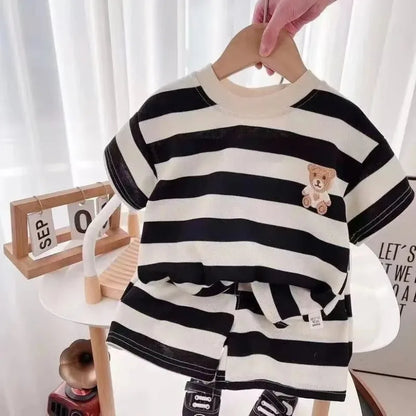 Signature Striped T-Shirt & Shorts Set for Kids