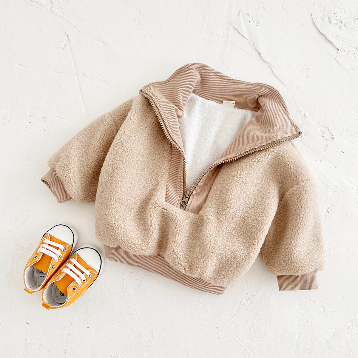 Rosy Fleece Half-Zip Baby Pullover